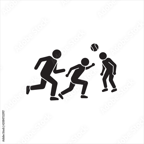 Children playing soccer sport icon with children activity recreation exercise