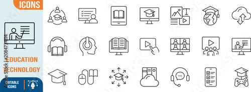 Foto Online learning education technology icons