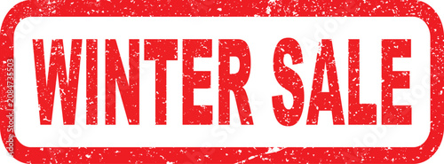 Red winter sale stamp sign with distressed texture