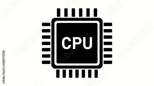 Central Processing Unit icon symbol.