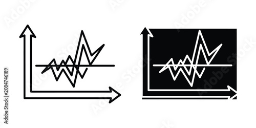 Foto Set of financial volatility line chart icons representing market fluctuations an