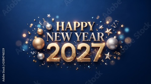 Happy new year 2027 greeting card