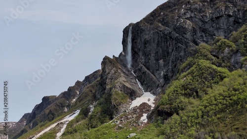 The pissing mare falls in the Western Brook Pond in the Gros Morne National Park (Newfoundland, Canada)