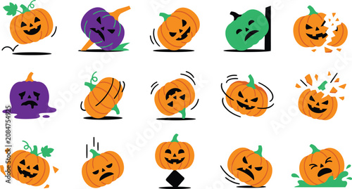 Cuadro en lienzo Halloween pumpkins and gourds a spooky seasonal collection
