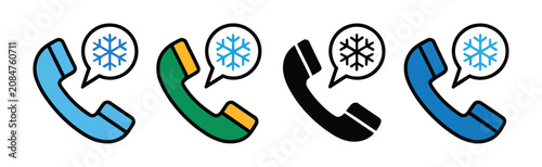 Konstfotografi Cold calling icon collection with multiple styles featuring phone communication,