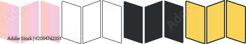 Fotografi Variety of folded maps in minimalist linear and bold styles