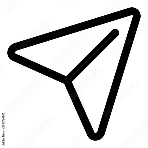 Minimal Paper Plane Send Icon Editable Outline Vector SVG EPS AI PNG JPEG
