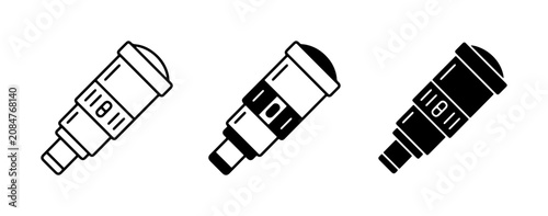 Canvastavla Microscope Icons: Scientific Research, Laboratory Equipment, Magnification Tools