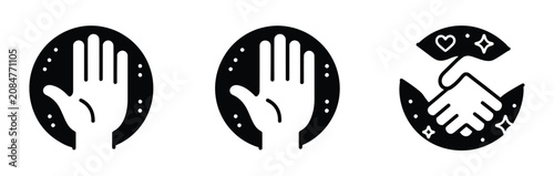 Φωτογραφία Hand gesture icon collection featuring waving, high five, handshake, and colorfu
