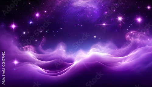 Fantastic Purple Smoke Background Magic Purple Smoke With Glitter And Small Particles Of Twinkling Stars Fog With Luminous Particles Purple Vapor With Stardust Morning Fog Over Land Or Water Surfa