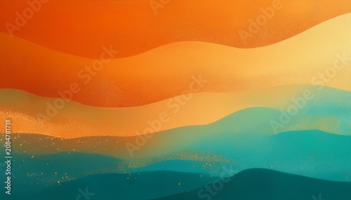 Gritty Summer Teal And Orange Gradient Background