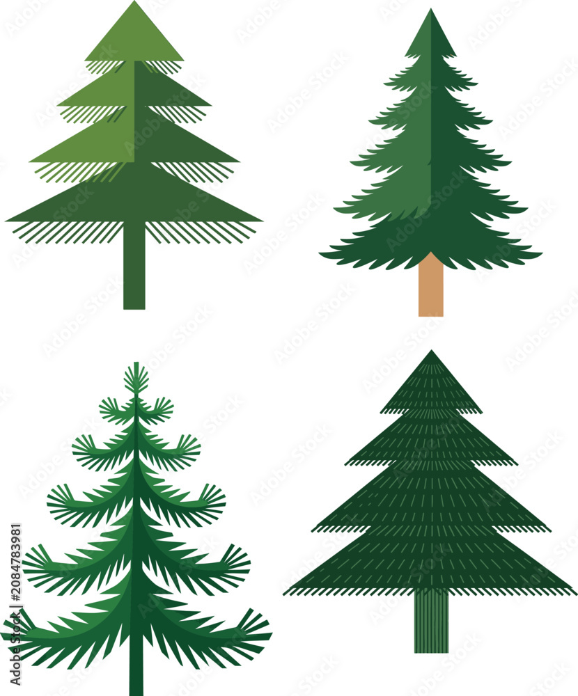 Fototapeta premium set of christmas trees