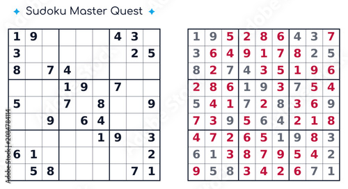 Fotografia Sudoku Master Quest – Hard Printable Sudoku Worksheet, Advanced Logic Number Puz