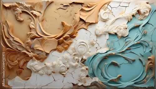xtured Damaged Plaster Art Decor