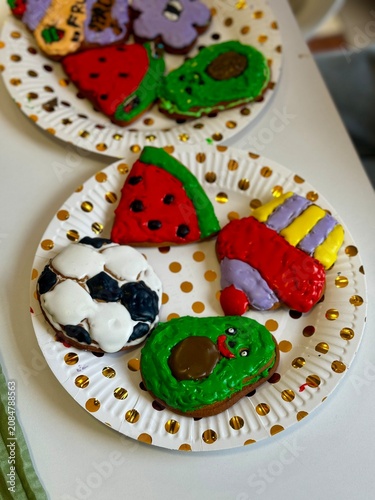 Handmade gingerbread cookies decorated