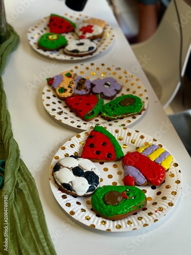 Handmade gingerbread cookies decorated