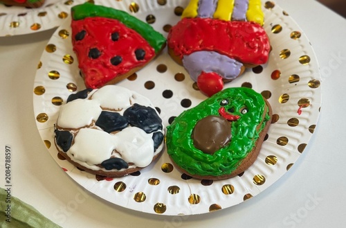 Handmade gingerbread cookies decorated