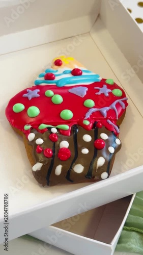 Handmade gingerbread cookies decorated