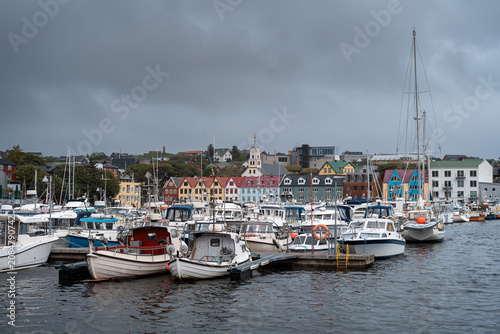 Tórshavn Harbor with Colorful Nordic Houses in Faroe Islands