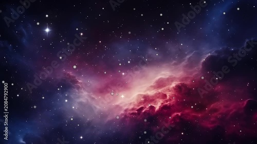 Loop Galaxy space travel glow gold blue turqoise nebula stars space, Starry night sky glowing shinning stars. twinkle stars.Seamless looped repetitive animation flight through deep space.