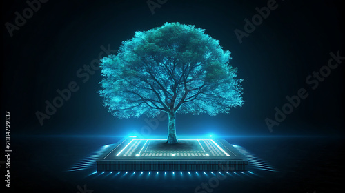 Bioluminescent tree on a computer chip technology science