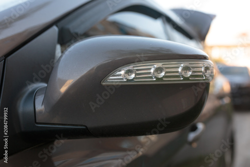 Car Side Mirror with Integrated LED Turn Signal Indicator