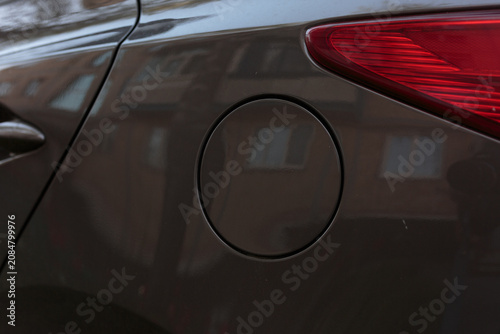 Close-up of Car Fuel Filler Door on Vehicle Body