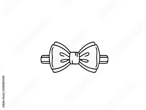 Elegant Hand Drawn Bow Tie Vector Illustration Isolated on White Background for Formal Wear Design