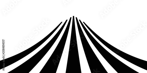 Tableau sur toile Abstract curved line pattern background, perspective line stripes with 3d dimens