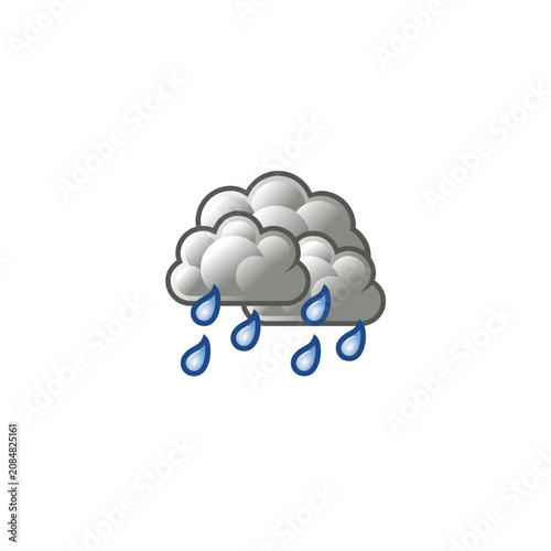 Rain Cloud, Weather Icon, Rainy Day Symbol, Grey Cloud