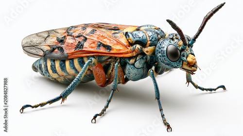 Birch Sawfly Cimbex Femoratus on White Background Soft Colour