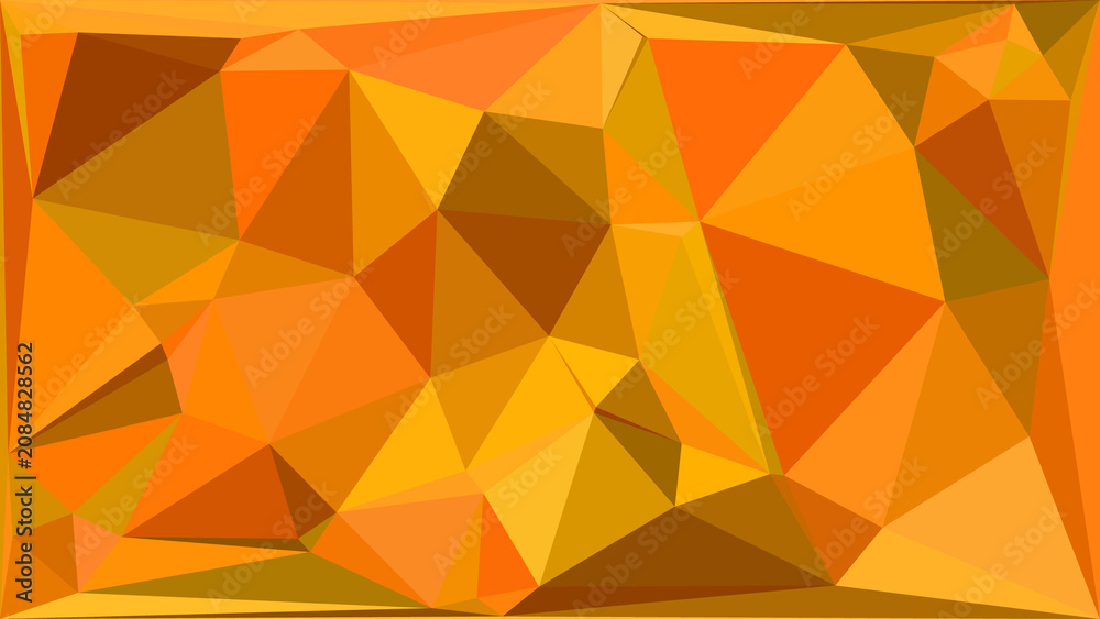 Fototapeta premium Abstract geometric background with orange and yellow triangular shapes and low poly texture design