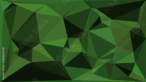 Abstract geometric dark green background with a low poly triangle pattern for modern digital design