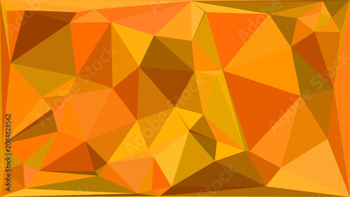 Abstract geometric background with orange and yellow triangular shapes and low poly texture design