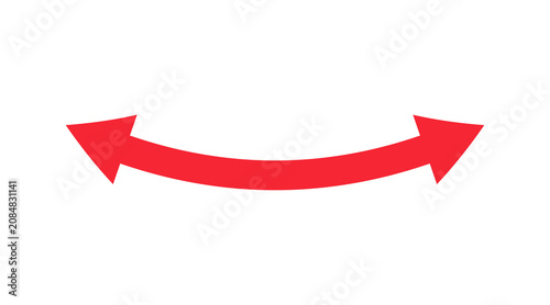 Photos Curved double arrow banner. Modern bidirectional symbol.