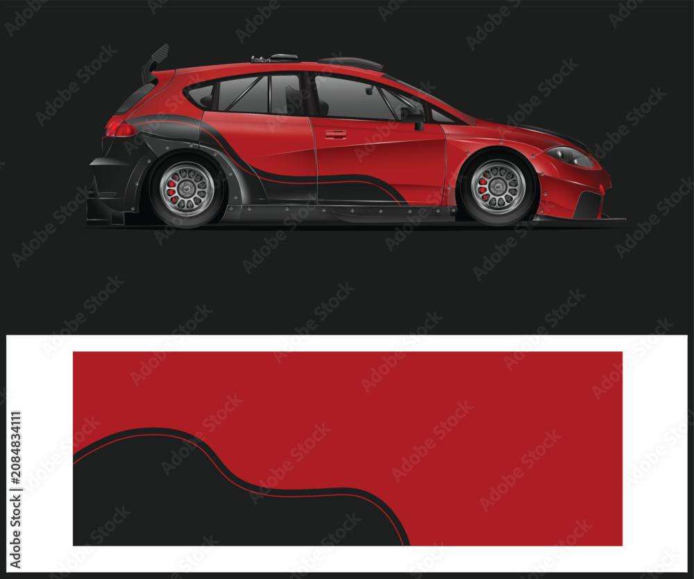 Fototapeta premium Dynamic Racing Car Wrap Design