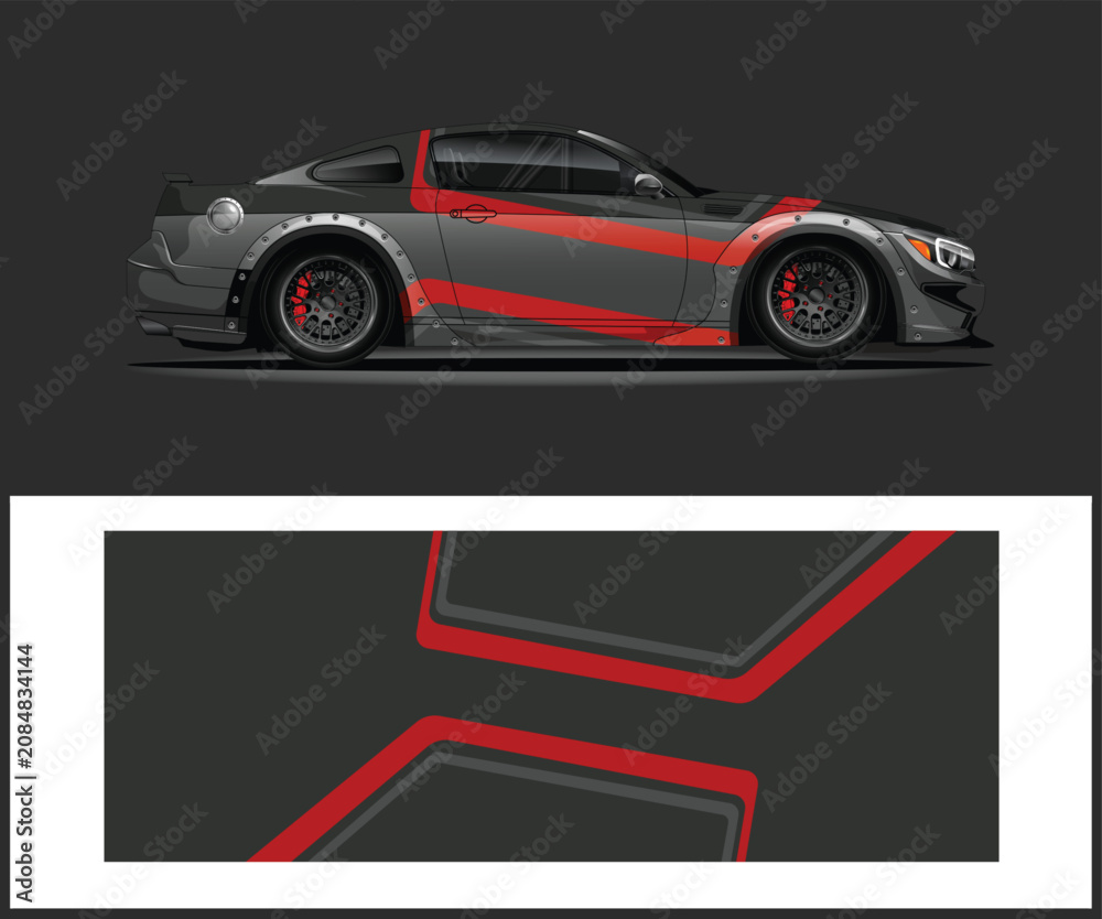 Naklejka premium Sleek Racing Livery Design for High-Performance Cars