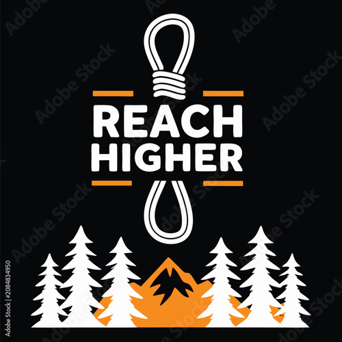 Schilderij op canvas Dark Humor Reach Higher Graphic Tee Design with Suicide Imagery