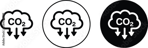 Obraz na plátně Carbon dioxide emission reduction vector illustration.
