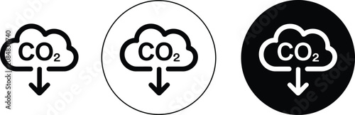 Foto Simple carbon dioxide reduction icon vector illustration.