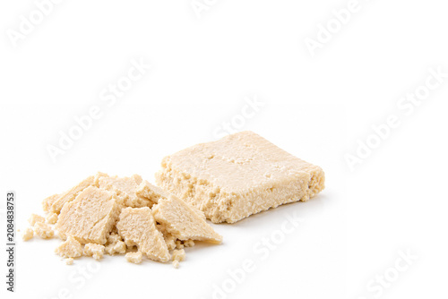 sake lees on white background 