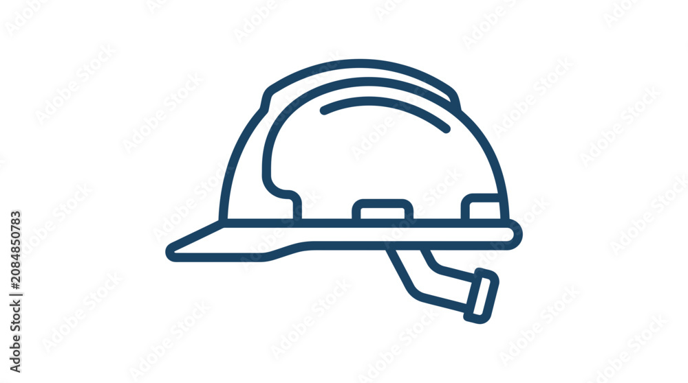 Fototapeta premium Construction hard hat safety icon outline