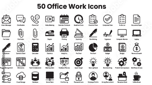 Office Work Icons Set