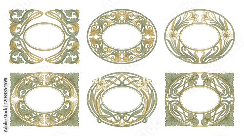 Ornate Oval Frames Collection: Vintage Floral Decorative Borders