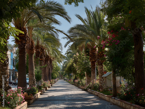 Palm Alley, a Resort Town on the Mediterranean coast