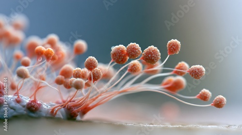 Detailed Microscopic Image of Plasmodial Slime Mold Lignydium Muscorum for Research and Education