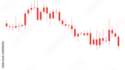 Red Falling Stock Market Chart Arrow Isolated on Transparent Background, Financial Loss Graph, Trading Decline and Investment Downtrend Illustration