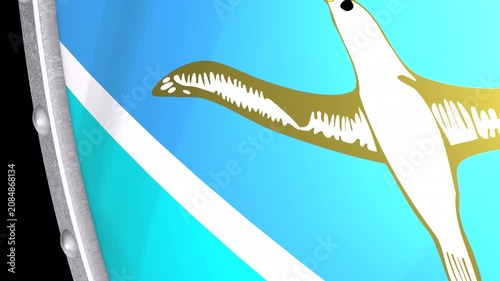 Metallic Shield Transitions with the Flag of Territory of Midway Islands of United States of America
