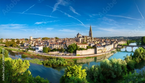 panoramic view of poitiers city landscape france