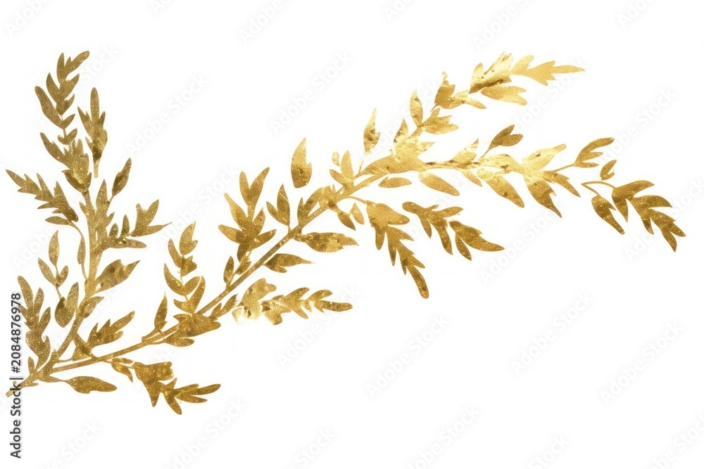 Fototapeta premium Rosemary herbs branch plant leaf gold.